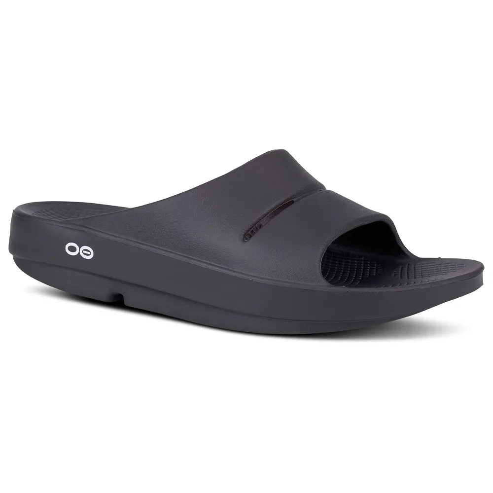 OOFOS OOahh Black Slide (Unisex)