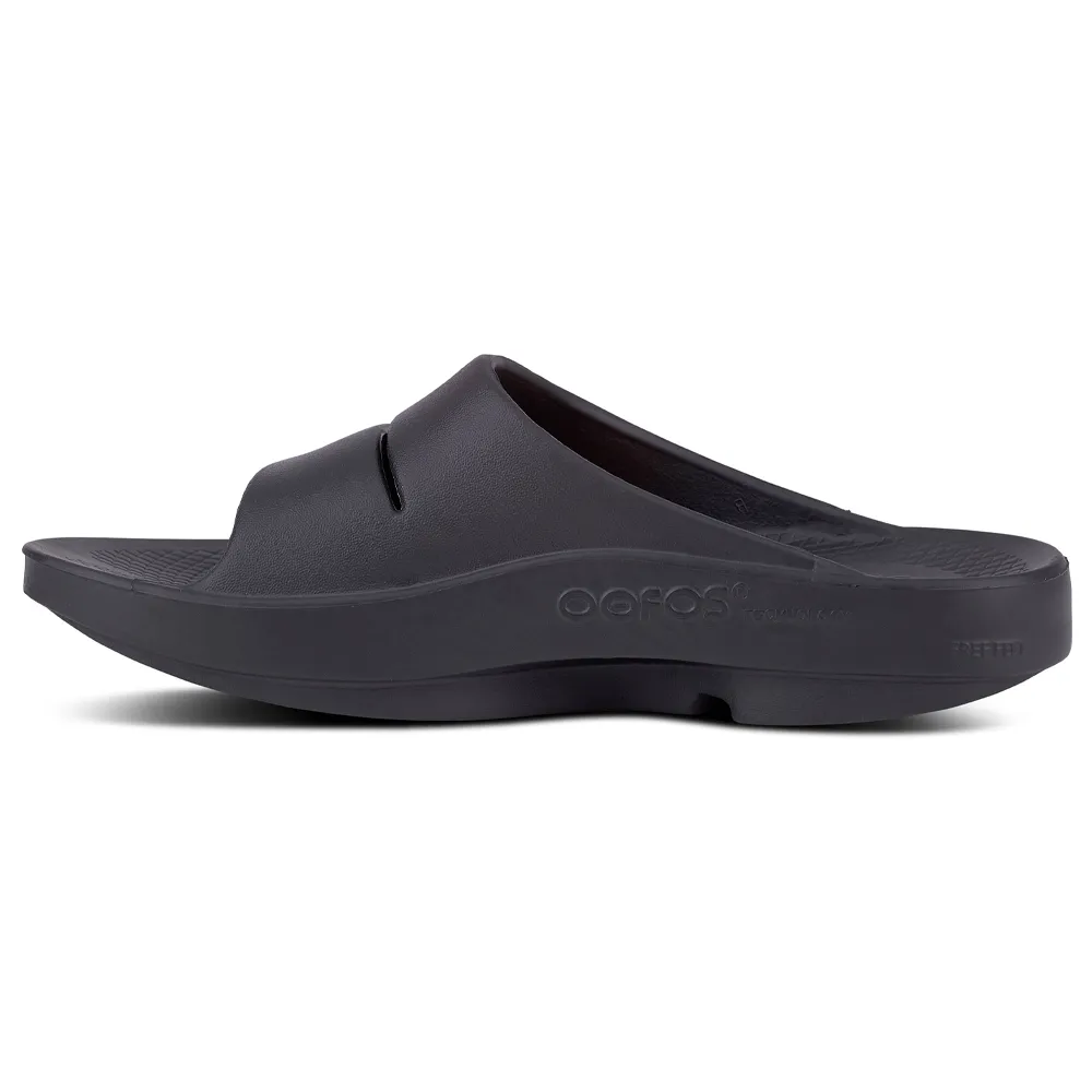 OOFOS OOahh Black Slide (Unisex)