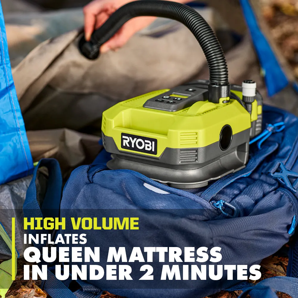 Open Box -  RYOBI ONE  18V Cordless Dual Function Inflator/Deflator(Tool Only)