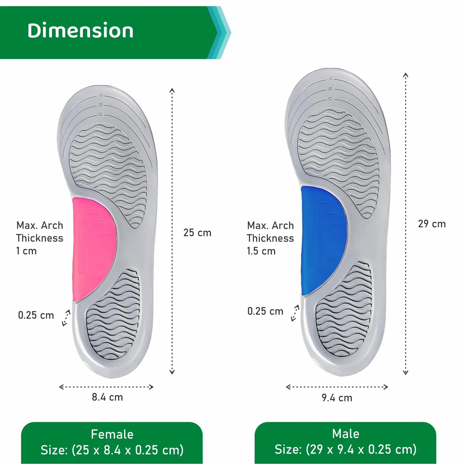 Ortho Joy Arch Support Gel Insoles for Walking, Sports