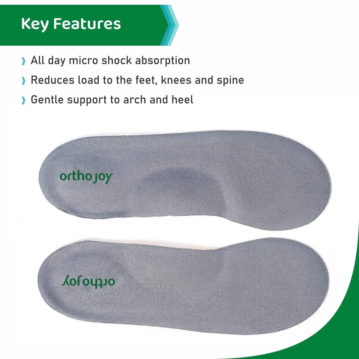 Ortho Joy Arch Support Gel Insoles for Walking, Sports