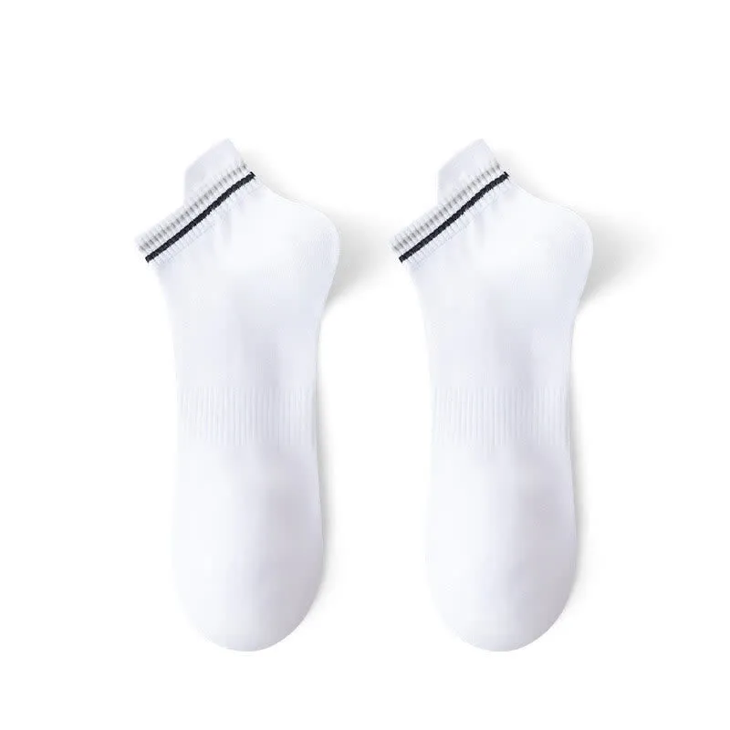 Plus Size Stripe Anti-sweat Sport Ankle Socks(5 Pairs)