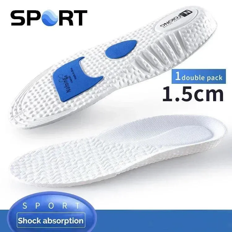 Premium Shock-Absorbing Shoe Insoles with Arch Support and Height Boost for Active Lifestyles