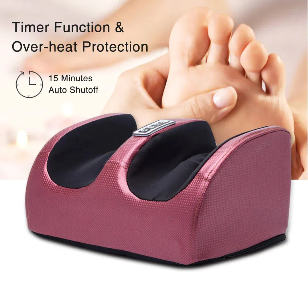 "Electric Foot Massager with Heating Therapy, Shiatsu Kneading Roller, Hot Compression, Muscle Relaxation, and Pain Relief"