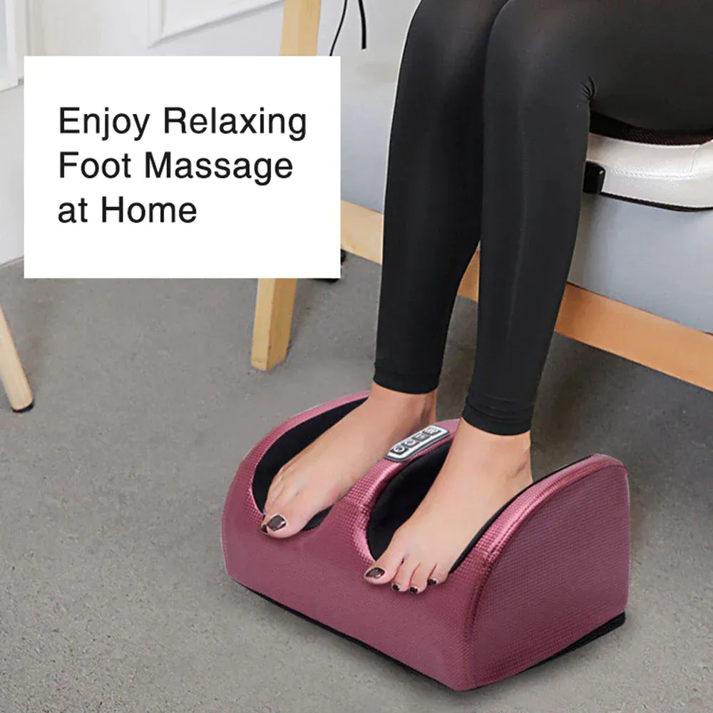 "Electric Foot Massager with Heating Therapy, Shiatsu Kneading Roller, Hot Compression, Muscle Relaxation, and Pain Relief"