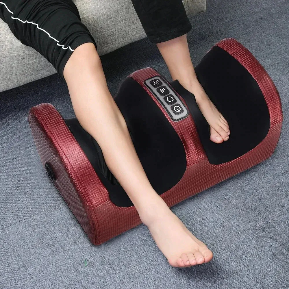 "Electric Foot Massager with Heating Therapy, Shiatsu Kneading Roller, Hot Compression, Muscle Relaxation, and Pain Relief"