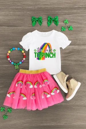 "Too Cute to Pinch" Rainbow Tutu Skirt Set