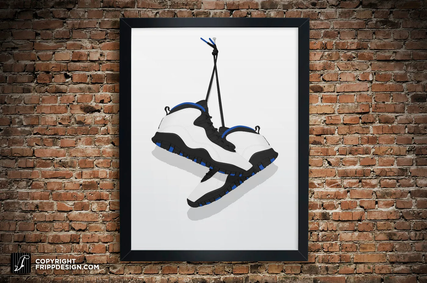 Retro G.O.A.T "10" Vintage Hanging Kicks Illustration - Sneaker Art