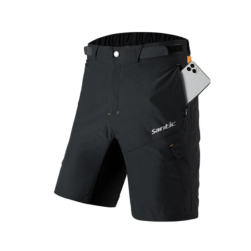 Santic Peak Time Black Men’s Mountain Bike Shorts Loose Fit MTB Shorts No Padded