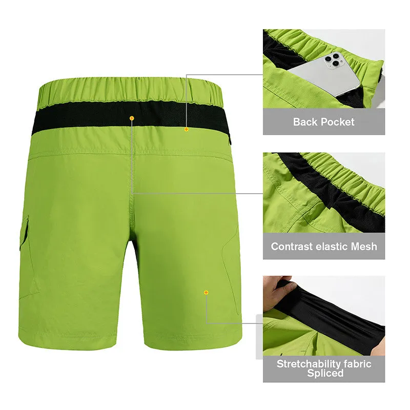 Santic Peak Time Green Men’s Mountain Bike Shorts Loose Fit MTB Shorts