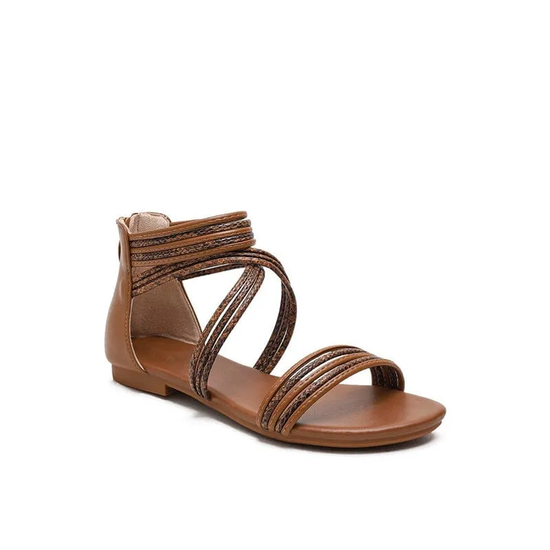 Strappy Back Zipper Sandals