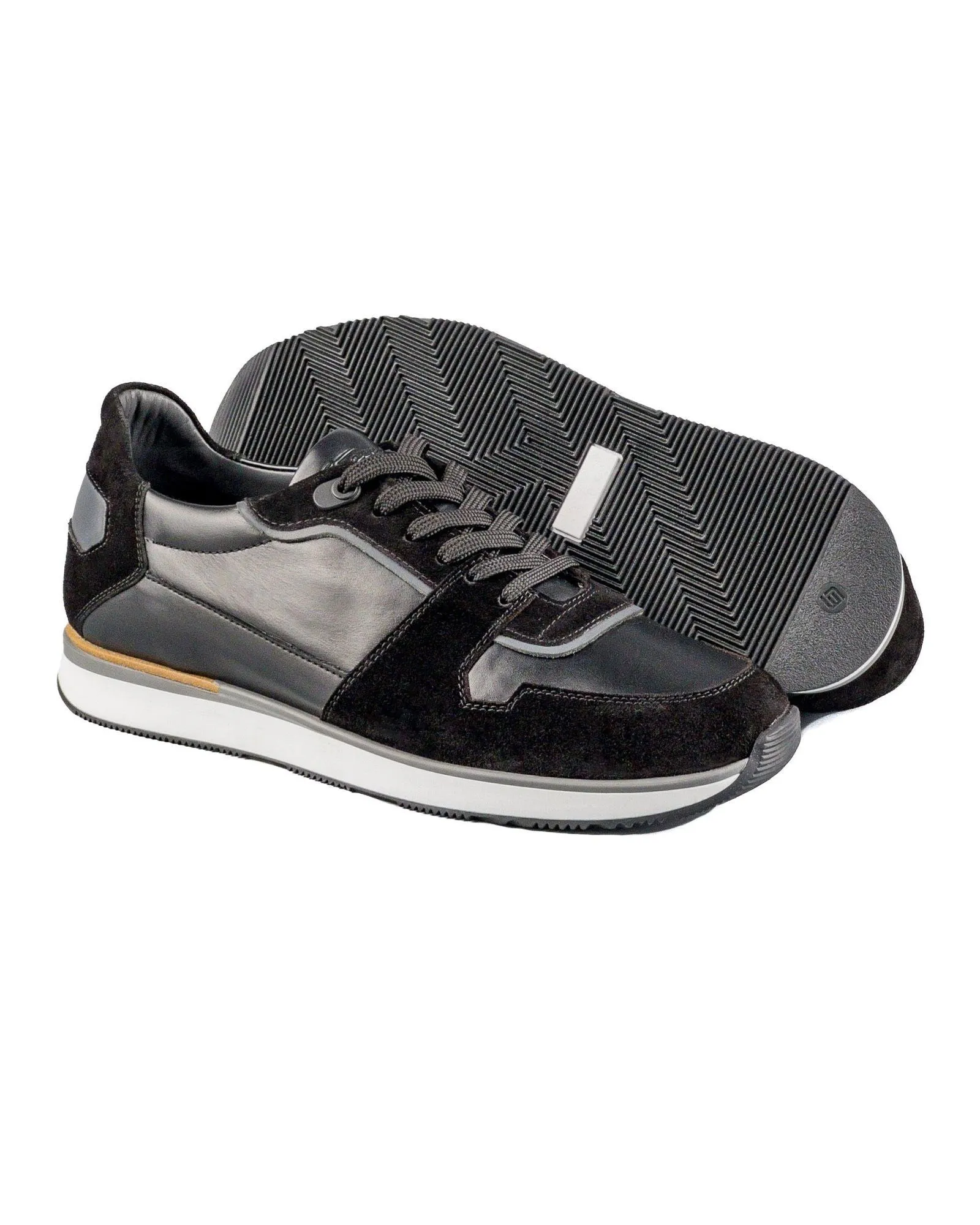 T-Tuareg Black Genuine Leather Men's Sports Sneaker Shoes