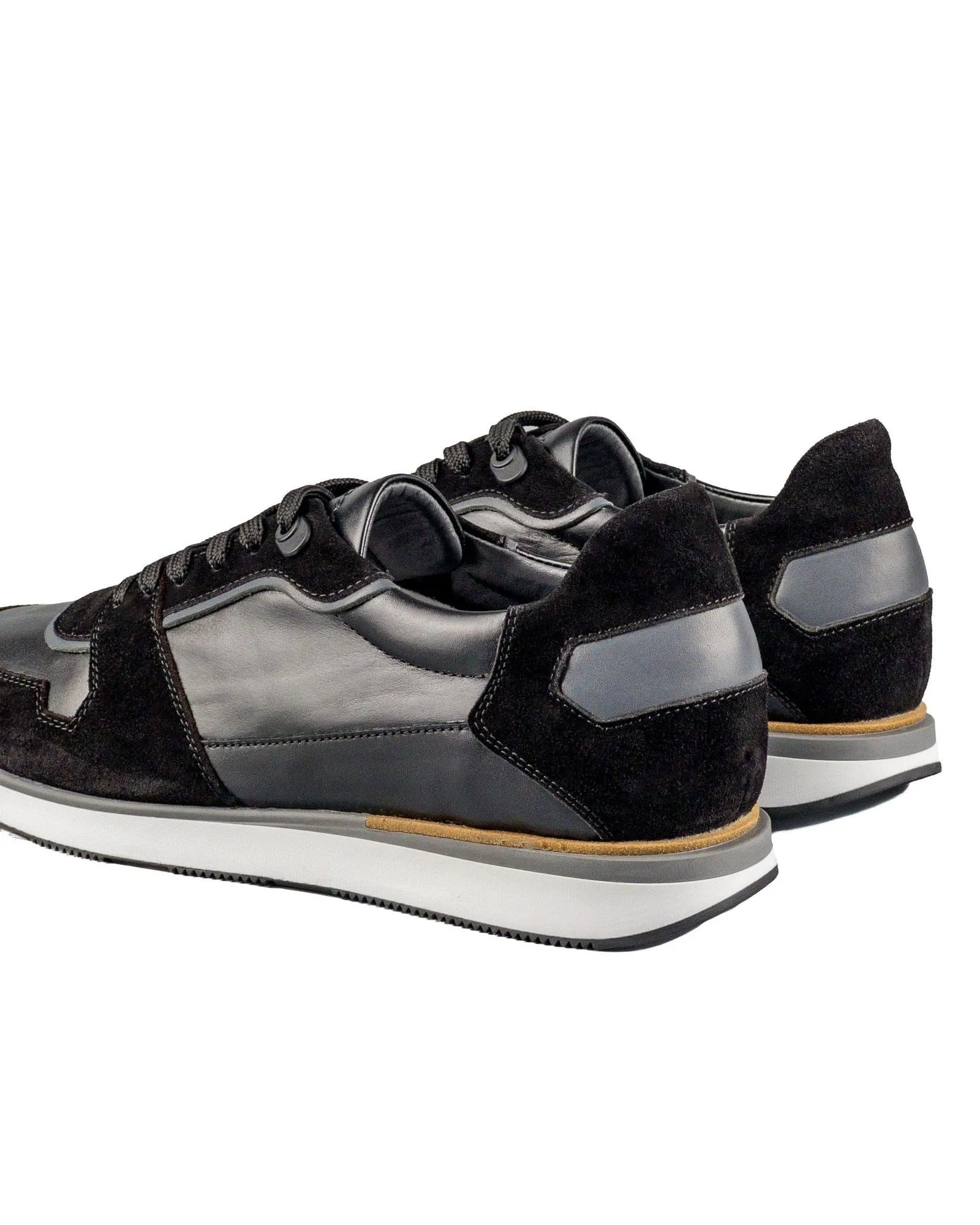 T-Tuareg Black Genuine Leather Men's Sports Sneaker Shoes