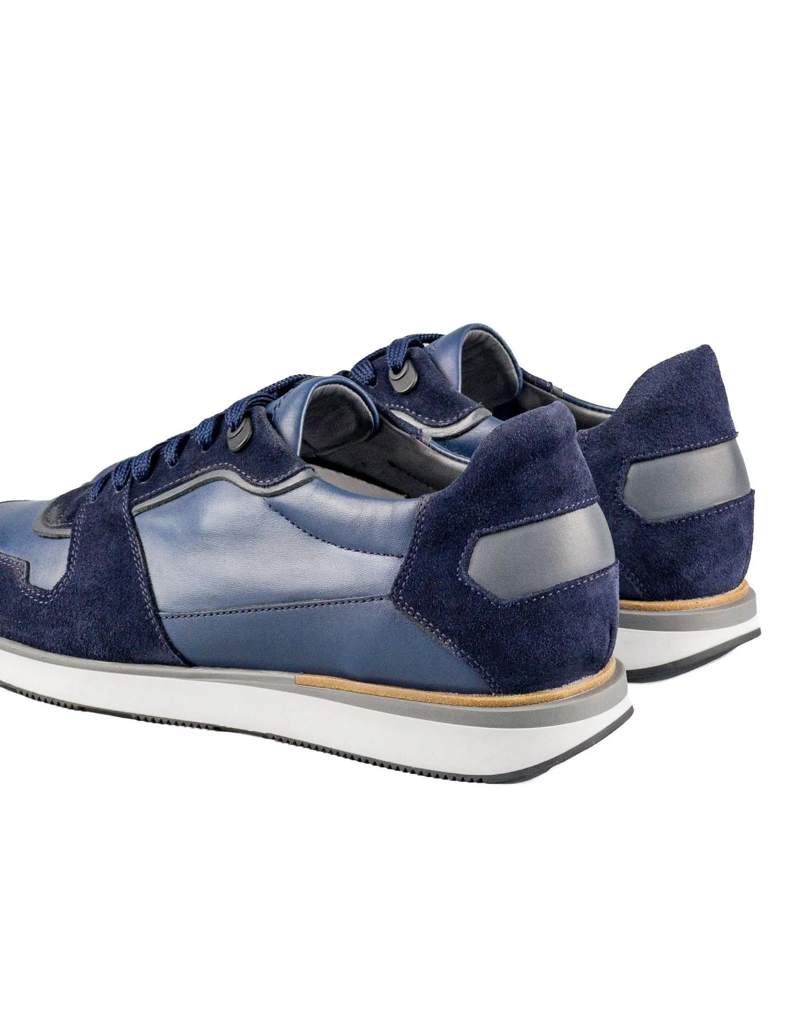 T-Tuareg Navy Blue Suede and Navy Blue Genuine Leather Men's Sports Sneaker Shoes