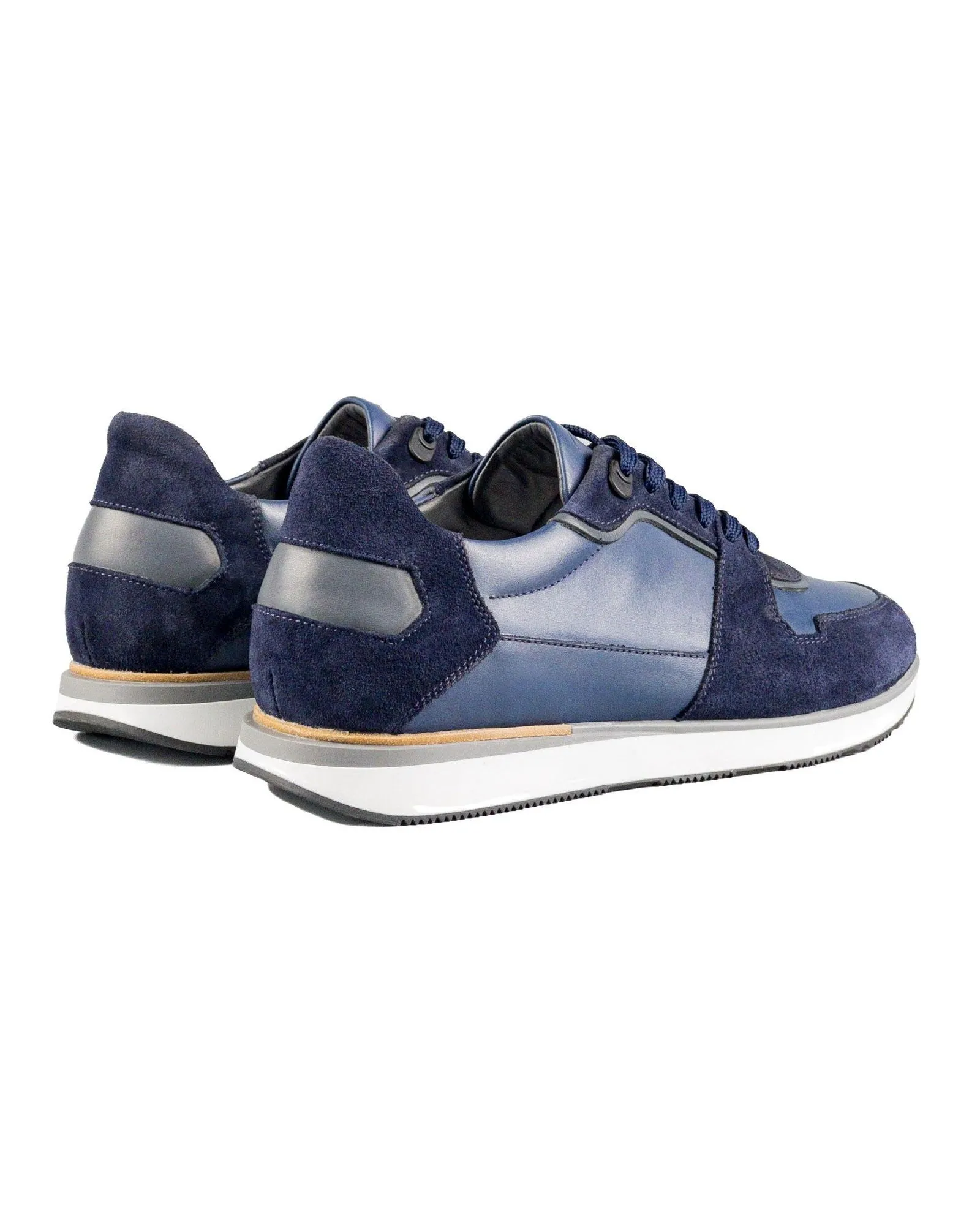 T-Tuareg Navy Blue Suede and Navy Blue Genuine Leather Men's Sports Sneaker Shoes