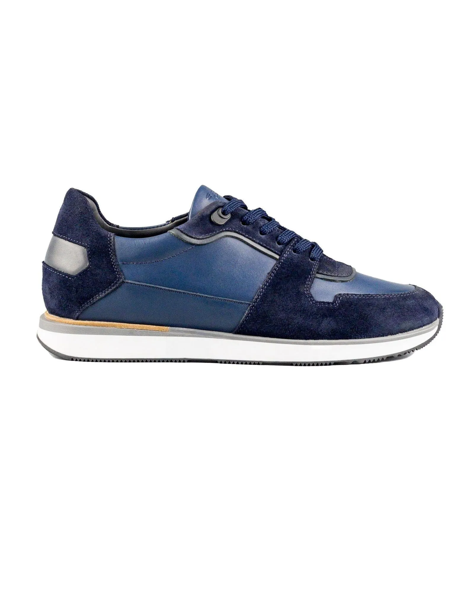 T-Tuareg Navy Blue Suede and Navy Blue Genuine Leather Men's Sports Sneaker Shoes