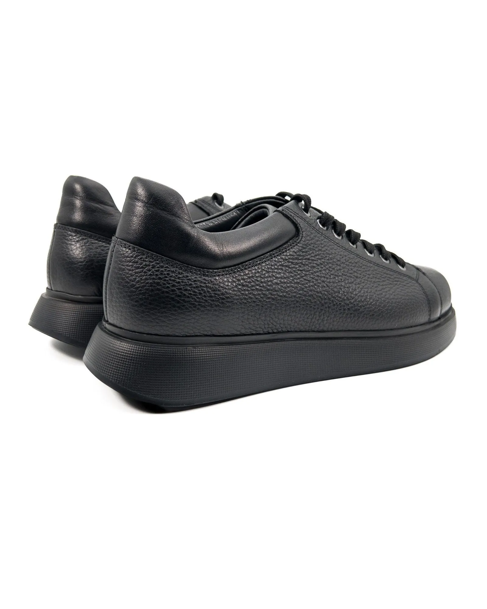 T-Twin Black Genuine Leather Men's Sports Sneaker Shoes