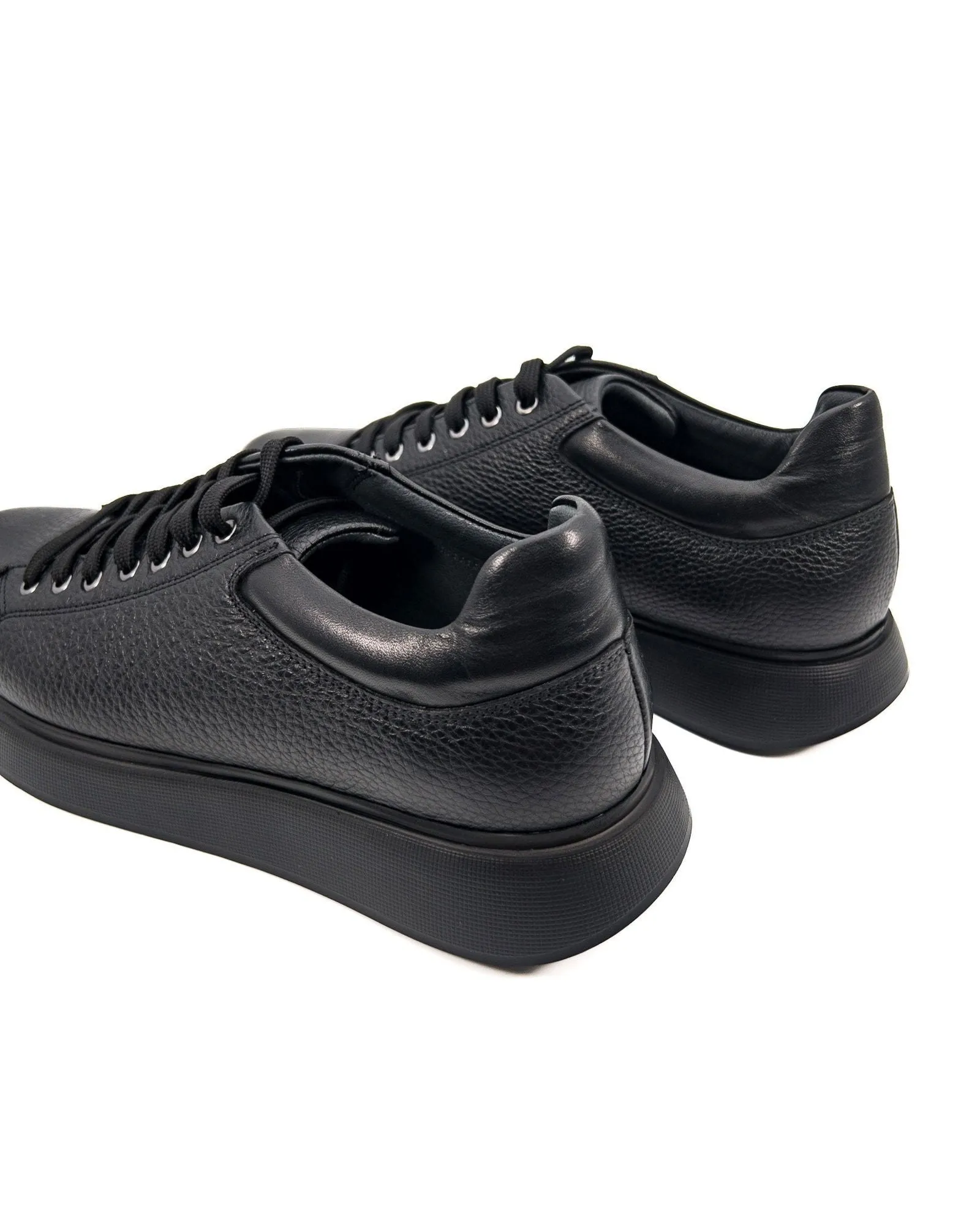 T-Twin Black Genuine Leather Men's Sports Sneaker Shoes