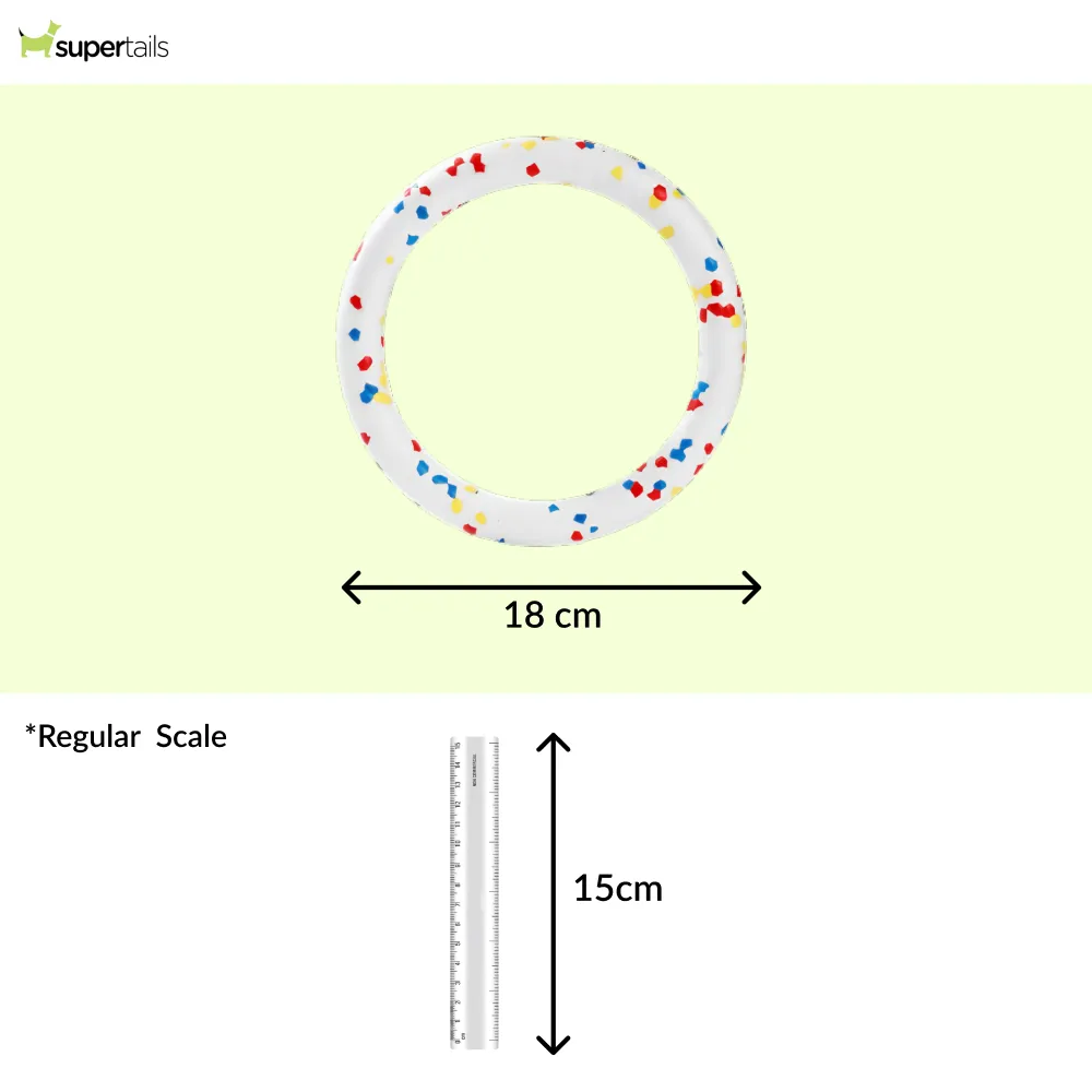 Talking Dog Club Bloom Ring Indestructible Heavy Chew Toy for Dogs (White)