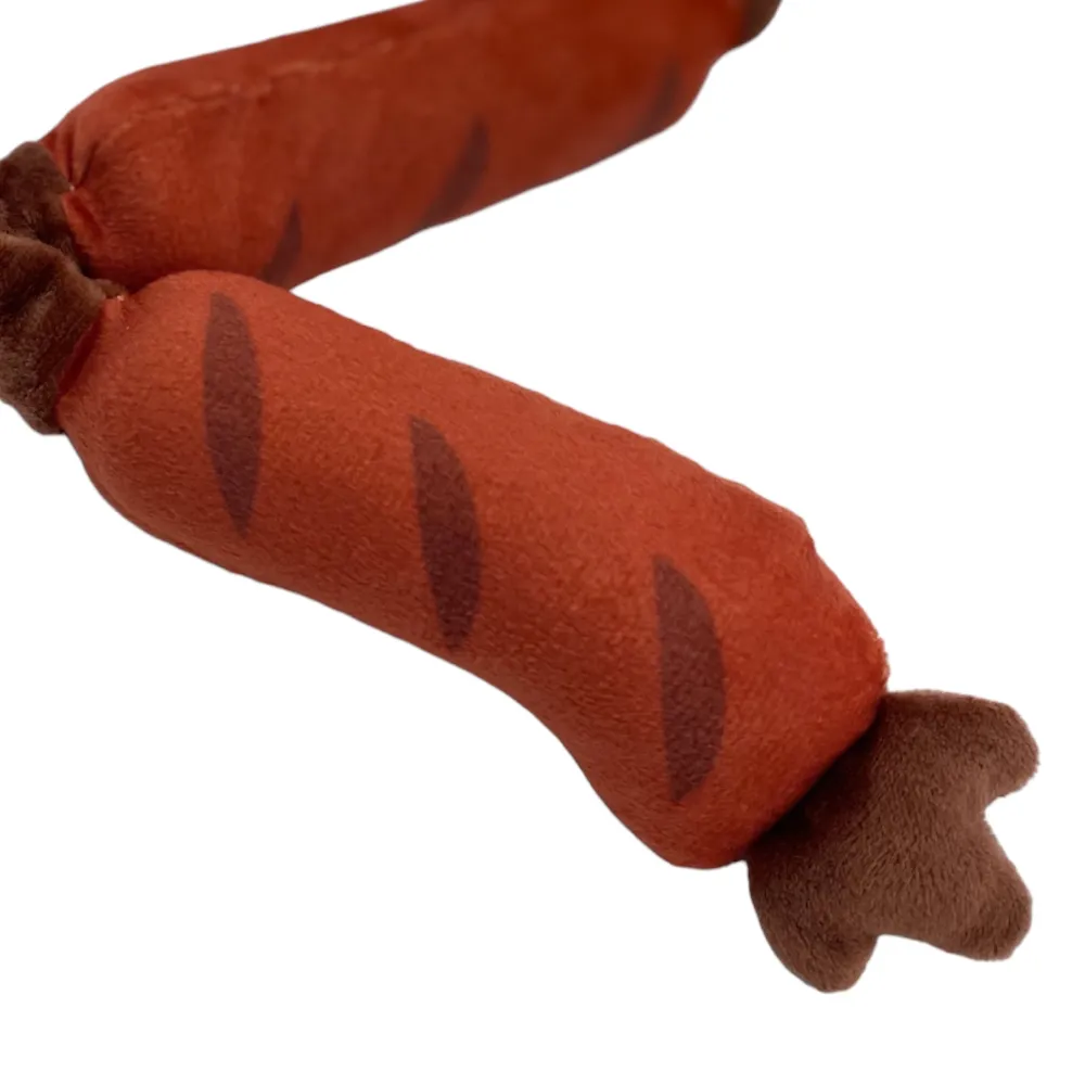 Talking Dog Club Sausage Rope Plush Toy for Dogs (Red)