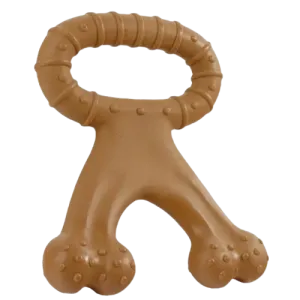 Talking Dog Club Tug-N-Pull Nylon Bone Heavy Chew Toy for Dogs (Brown)