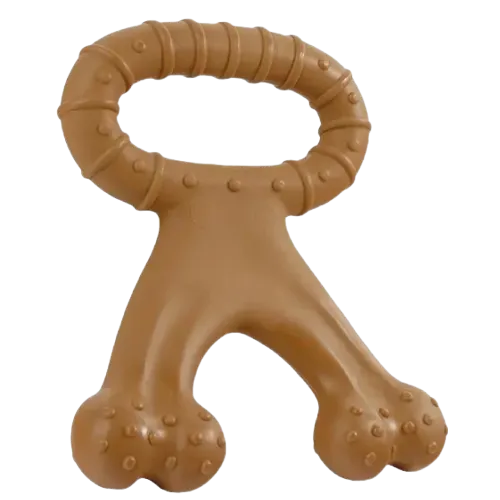 Talking Dog Club Tug-N-Pull Nylon Bone Heavy Chew Toy for Dogs (Brown)