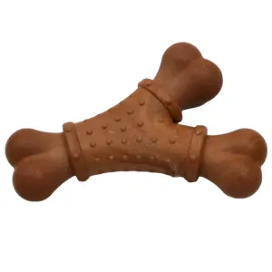 Talking Dog Club Y Shape Nylon Bone Heavy Chew Toy for Dogs (Brown)