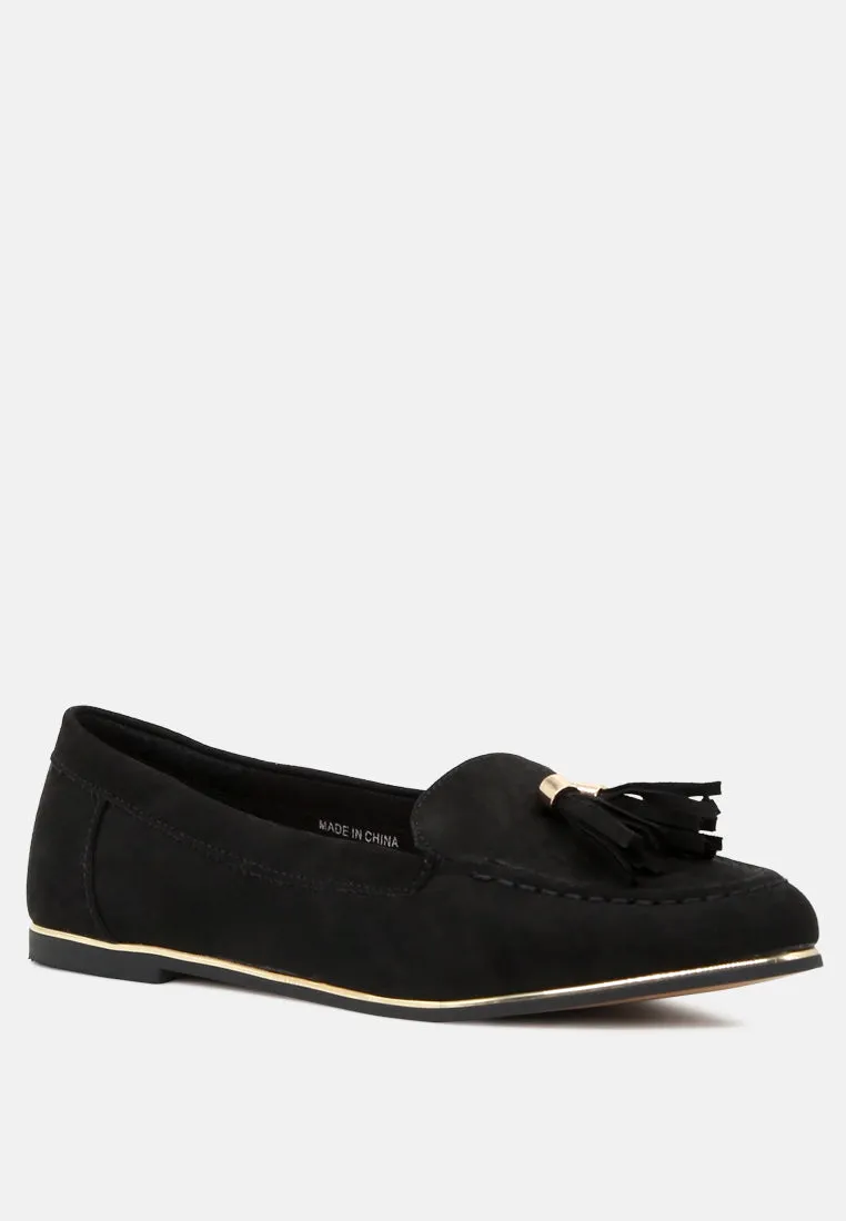 Tassel Ballerinas With Gold Rim