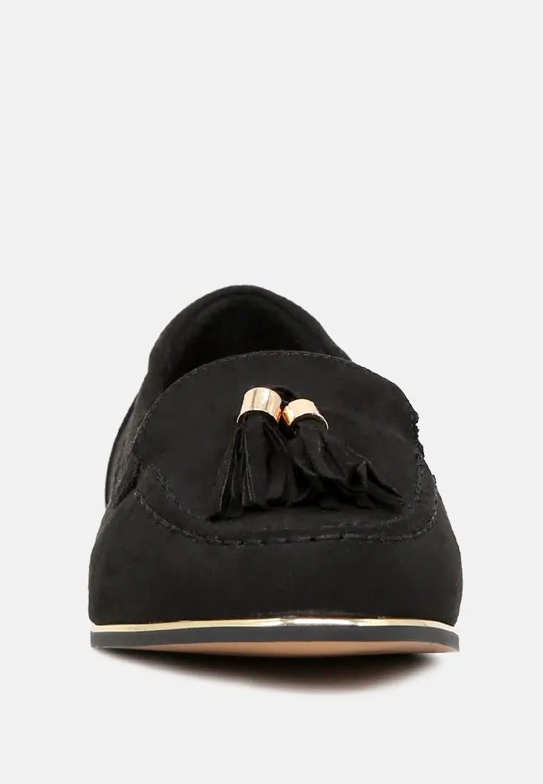 Tassel Ballerinas With Gold Rim