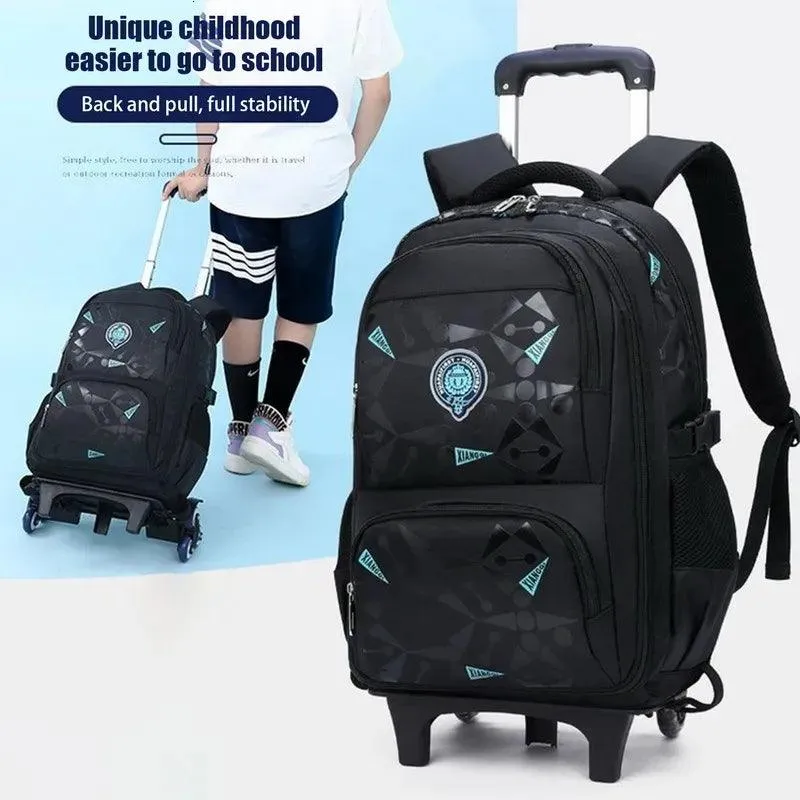 Trolley School Backpack – Children’s Wheels Rolling Bag – KL0691