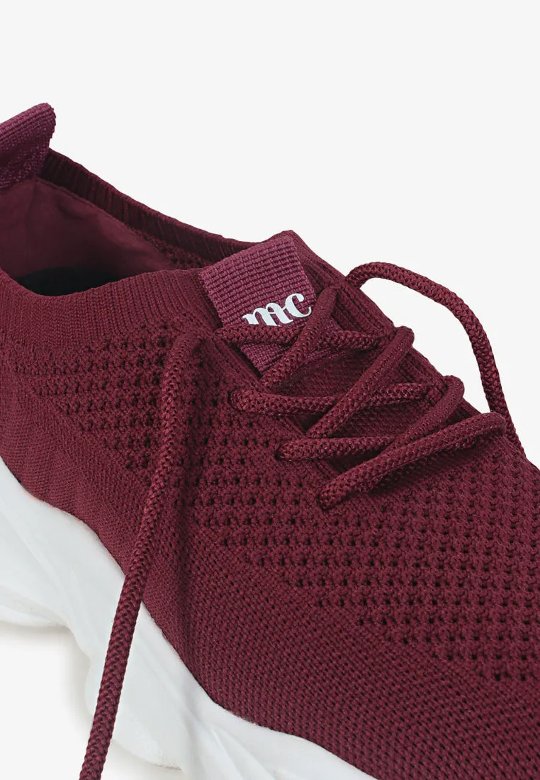 Turbo Mesh Chunky Streetwear Shoes - Maroon