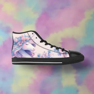 Whimsical Unicorn Converse Style Sneakers! in Soft Pink