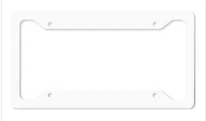 White Aluminum License Plate Frame 6.5" X 12.25"