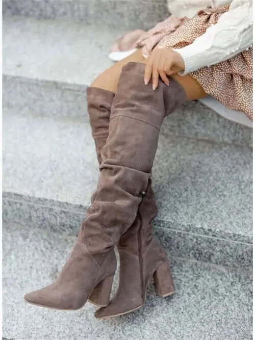 Women Boots Winter 2023 Designer Luxury High Heels Women Shoes Faux