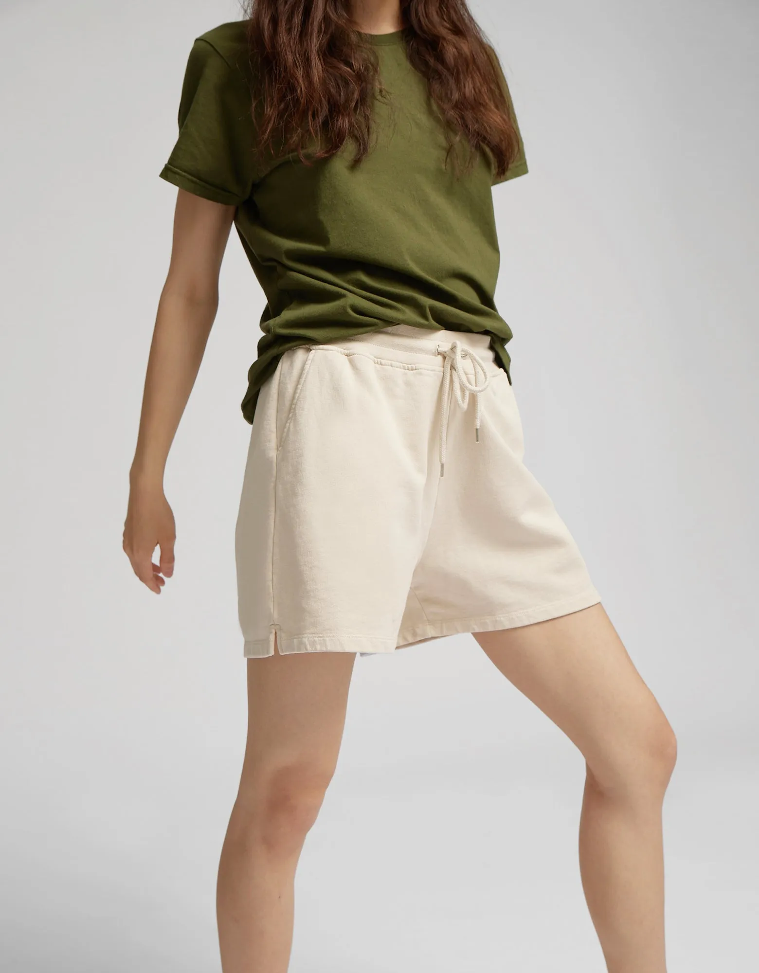 Women Organic Sweatshorts - Soft Yellow