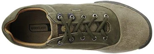 Woodland Men's Green Leather Sneakers - 10 UK/India (44 EU)